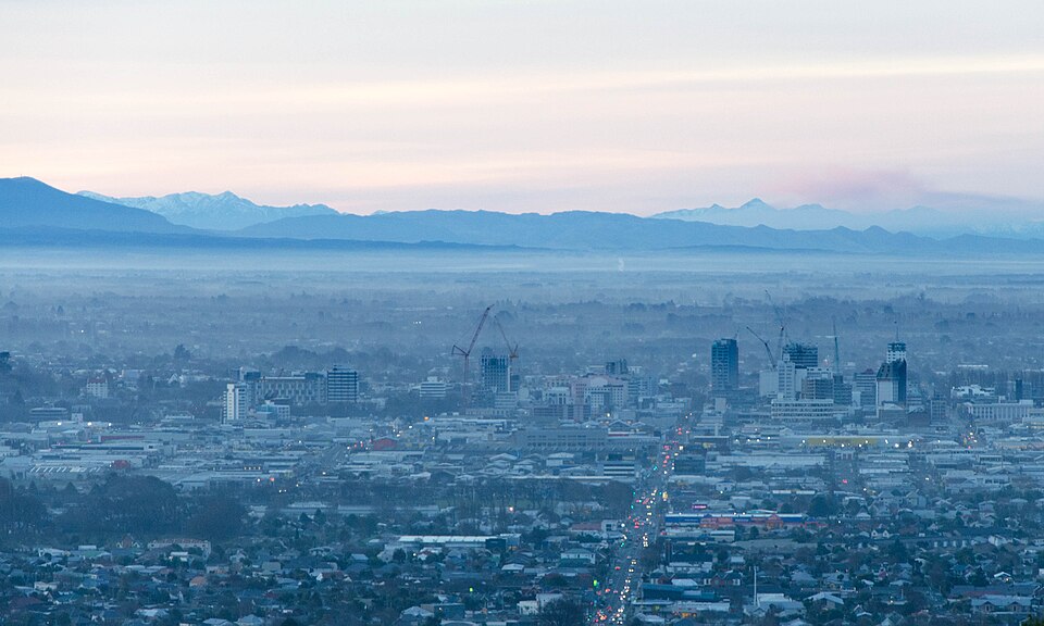 Aerial view of Christchurch city