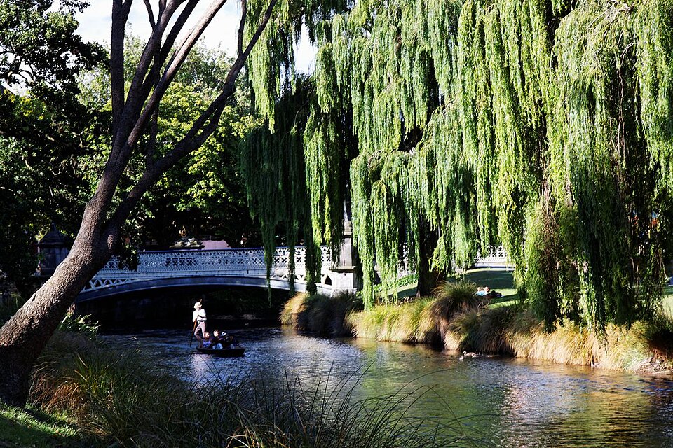 Punting on the Avon River in Christchurch